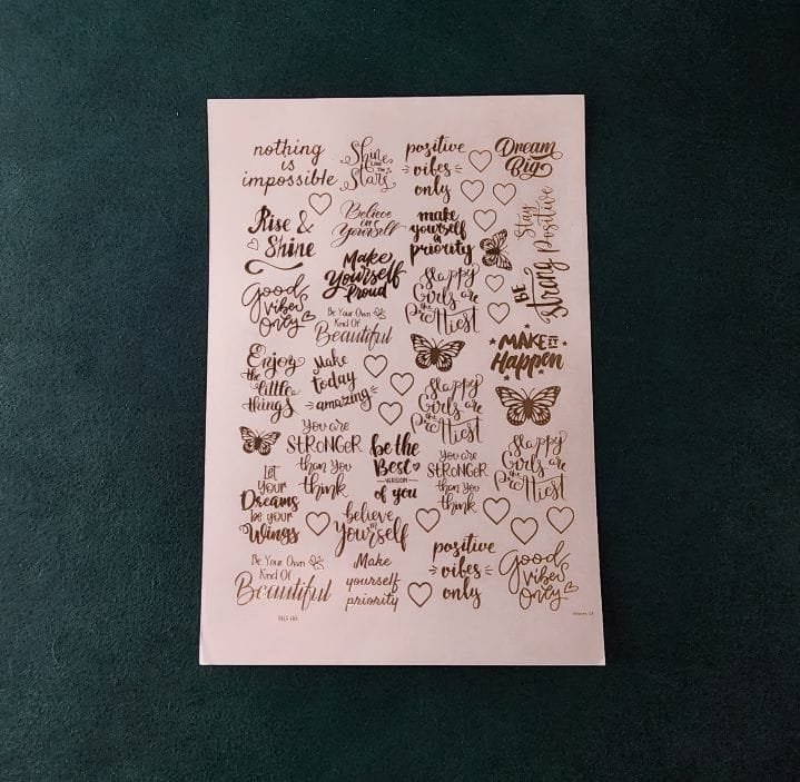 A5 love Embossed Sticker sheet