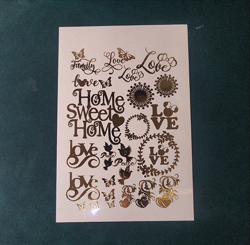 A5 LOVE EMBOSSED STICKER SHEET