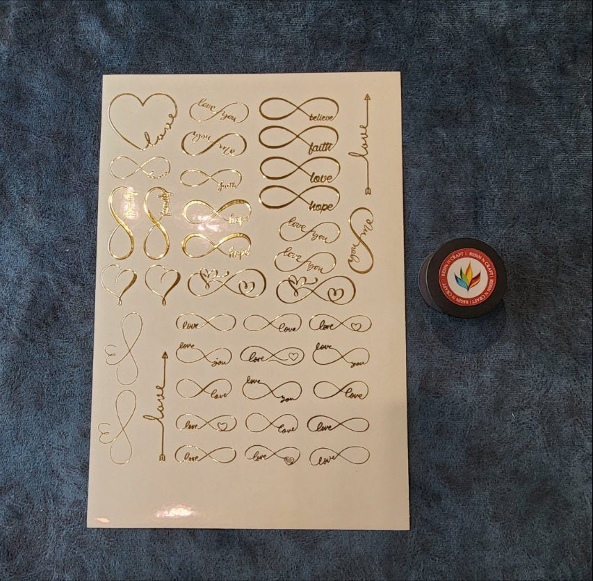 A5 LOVE EMBOSSED STICKER SHEET