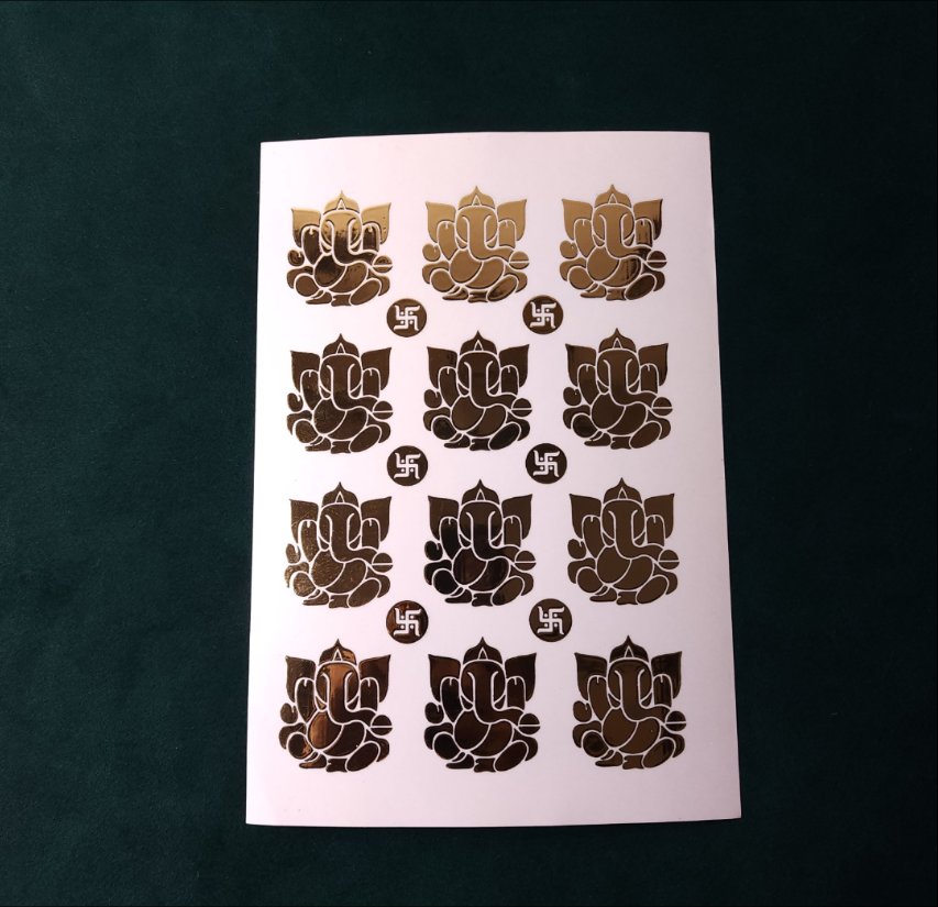 A5 GANESHA EMBOSSED STICKER SHEET