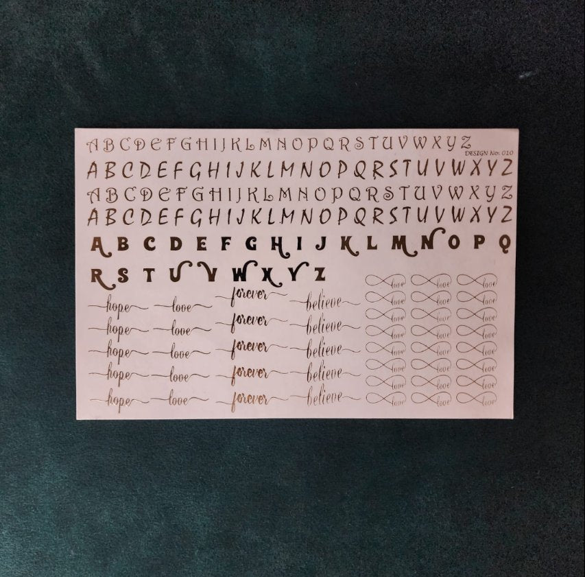 A5 LOVE ALPHABET EMBOSSED STICKER SHEET