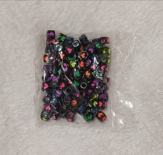 Black Beads With Heart ( 15 - 20 Grams )