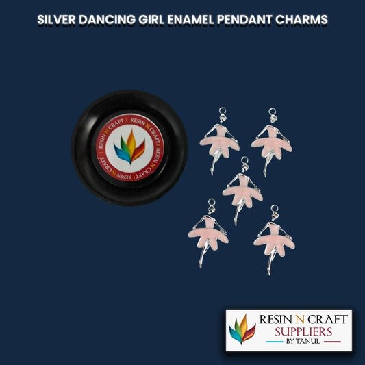 SILVER DANCING GIRL ENAMEL PENDANT CHARMS