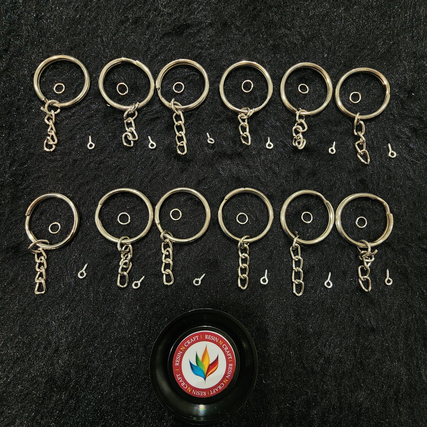 12 Pc keyrings Silver Electroplating.