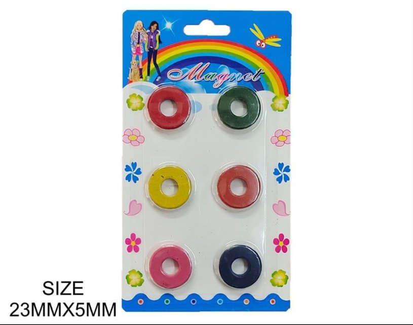 6 Pc Colour Ring Magnet