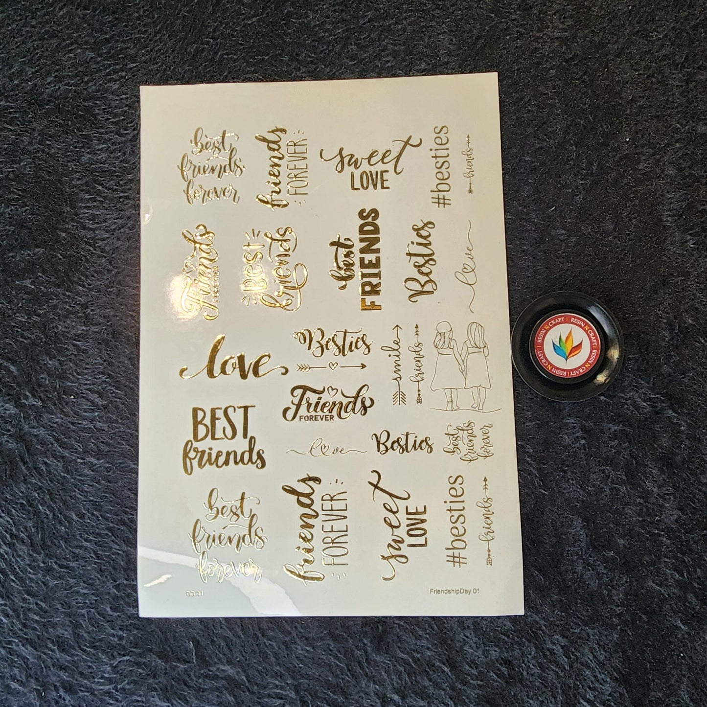 A5 Love Embossed Sticker Sheet.