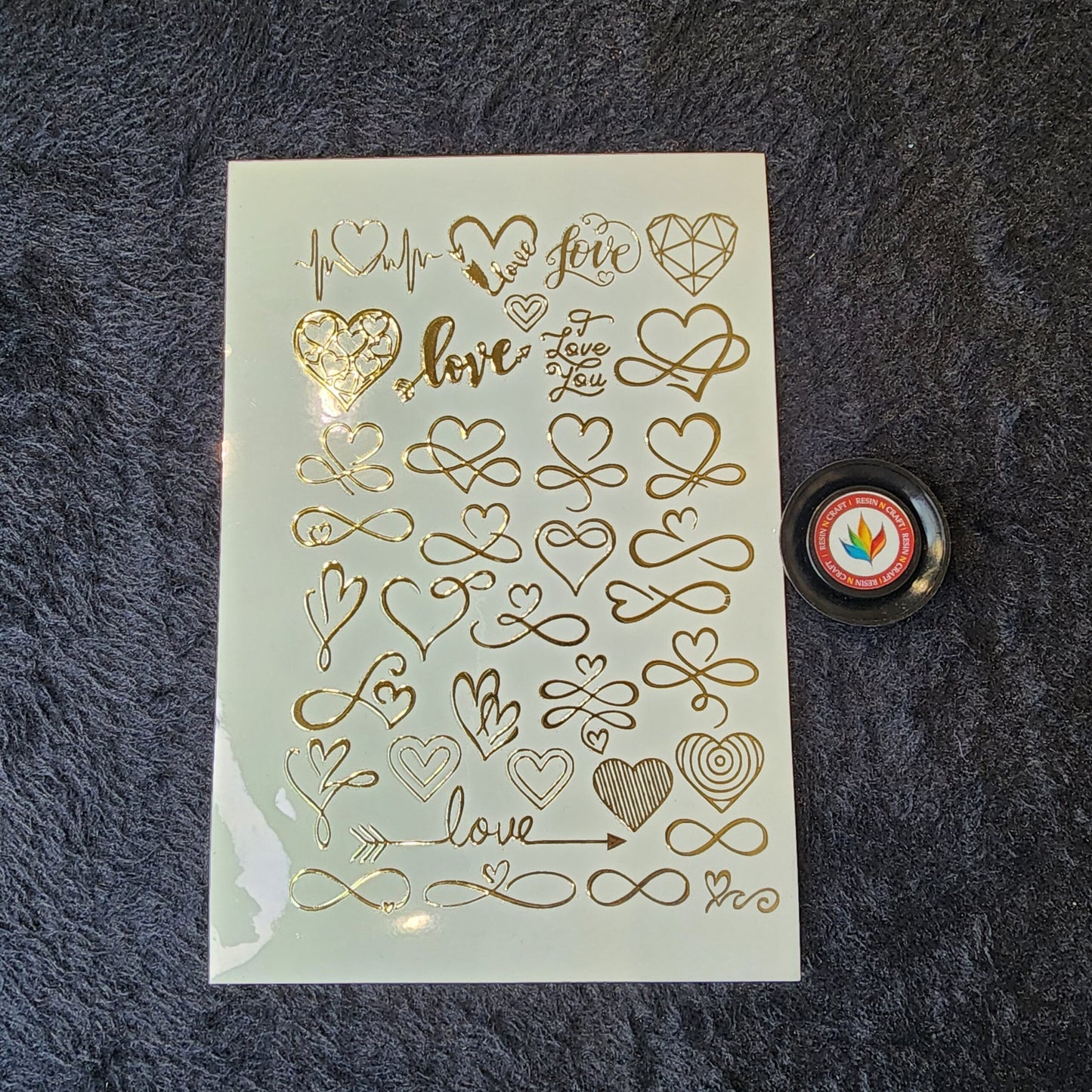 A5 Love Embossed Sticker Sheet.