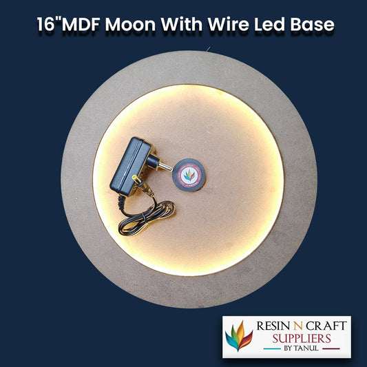 16"MDF Moon With Wire Led Base