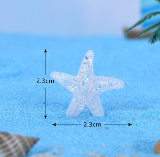 WHITE  CRYSTAL STARFISH MINIATURE