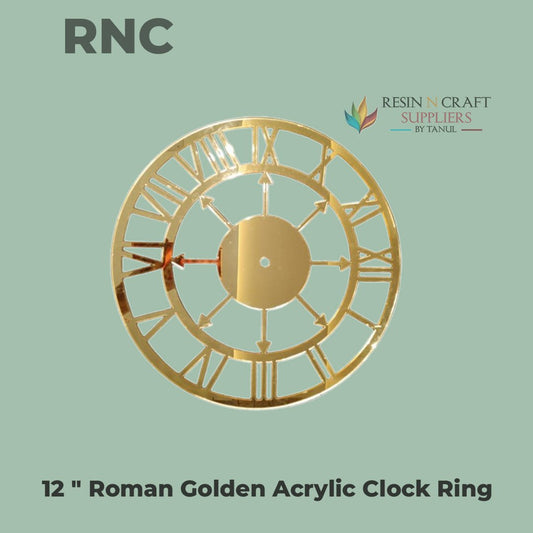 12 " Roman Golden Acrylic Clock Ring