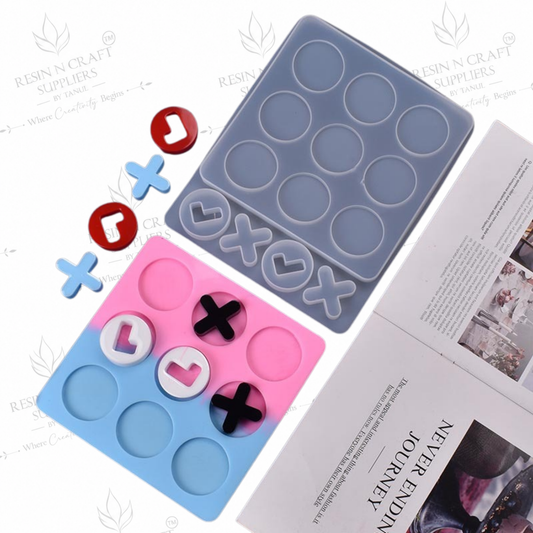 Silicone Tic Tac Toe Resin Mould RM480 | X & O Game Mould