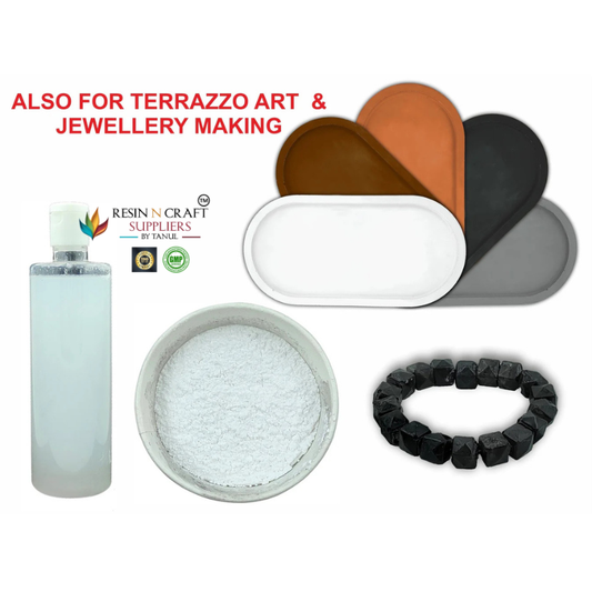 Terra Art (White Base) (500GMS BASE AND 170GMS LIQUID) /Jesmonite / Cement Craft Powder