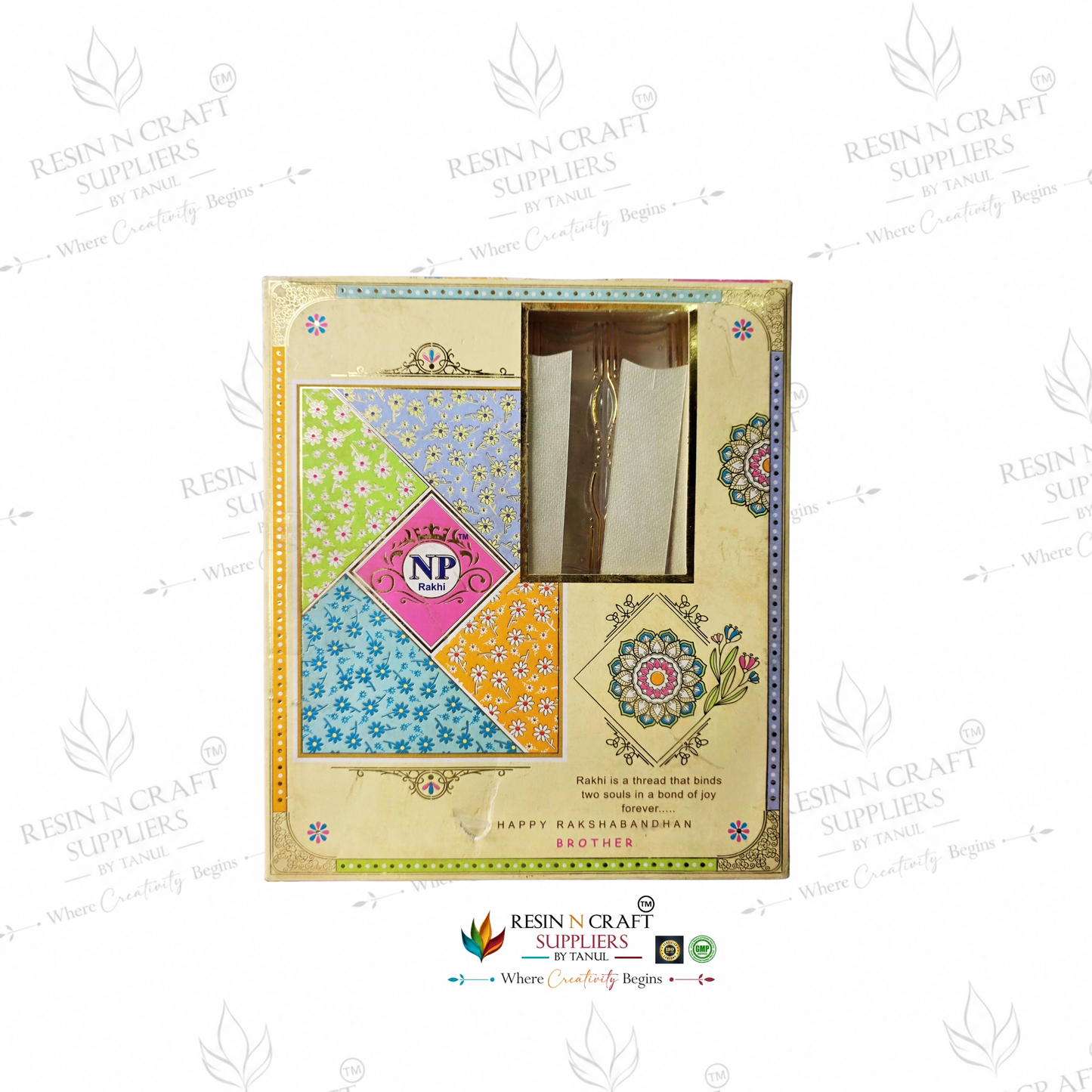 Rakhi / Bracelet Card Box Packing (RKB13) – 12 Box Set for Rakhi Packaging | 4 × 1 Inch.