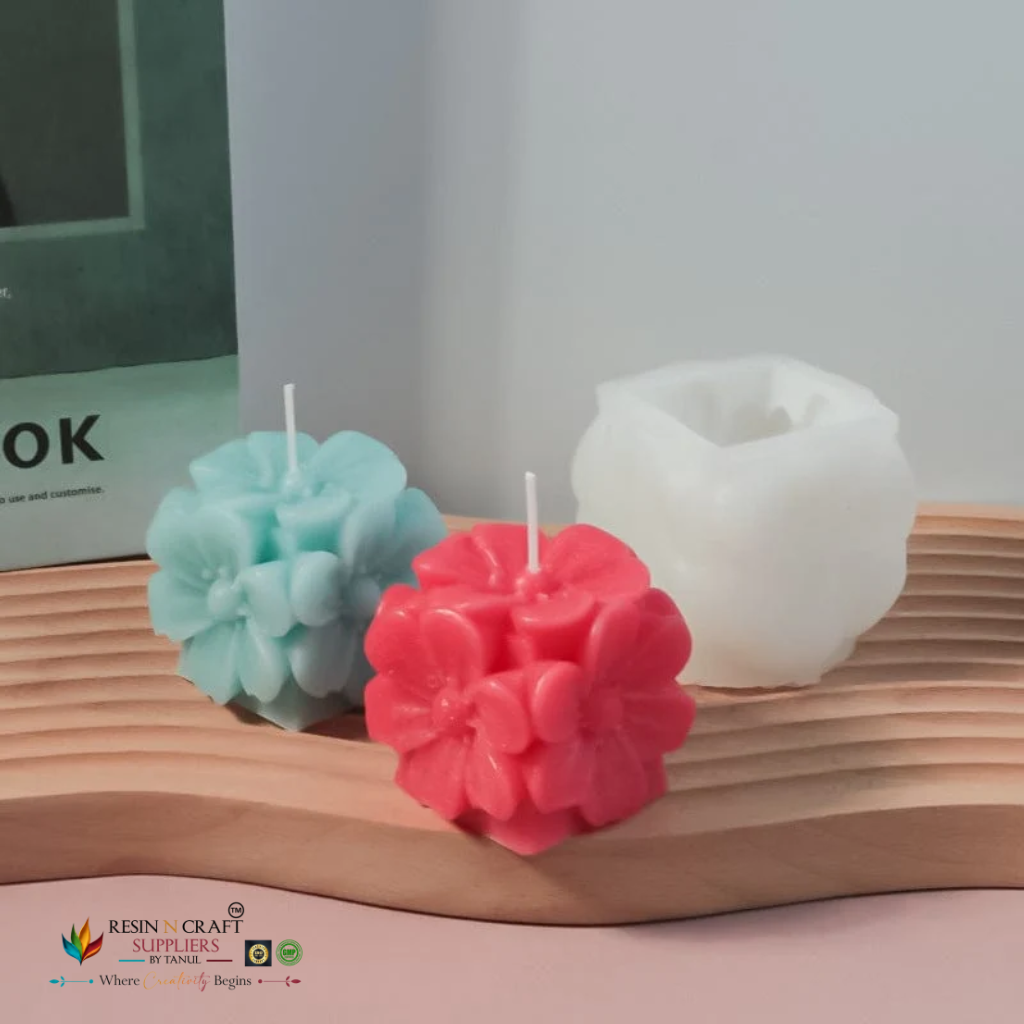 Flower Cube Silicone Candle Mould – 3D Handmade Flower Cube Mould (RHM0046M)