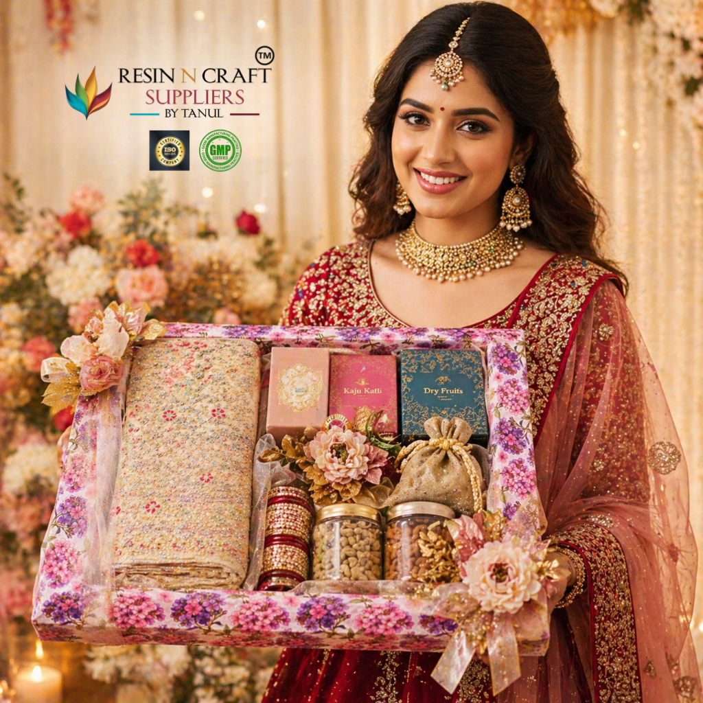 Premium Pink Floral Wedding / Gift Hamper Tray (14 x 18 Inch)