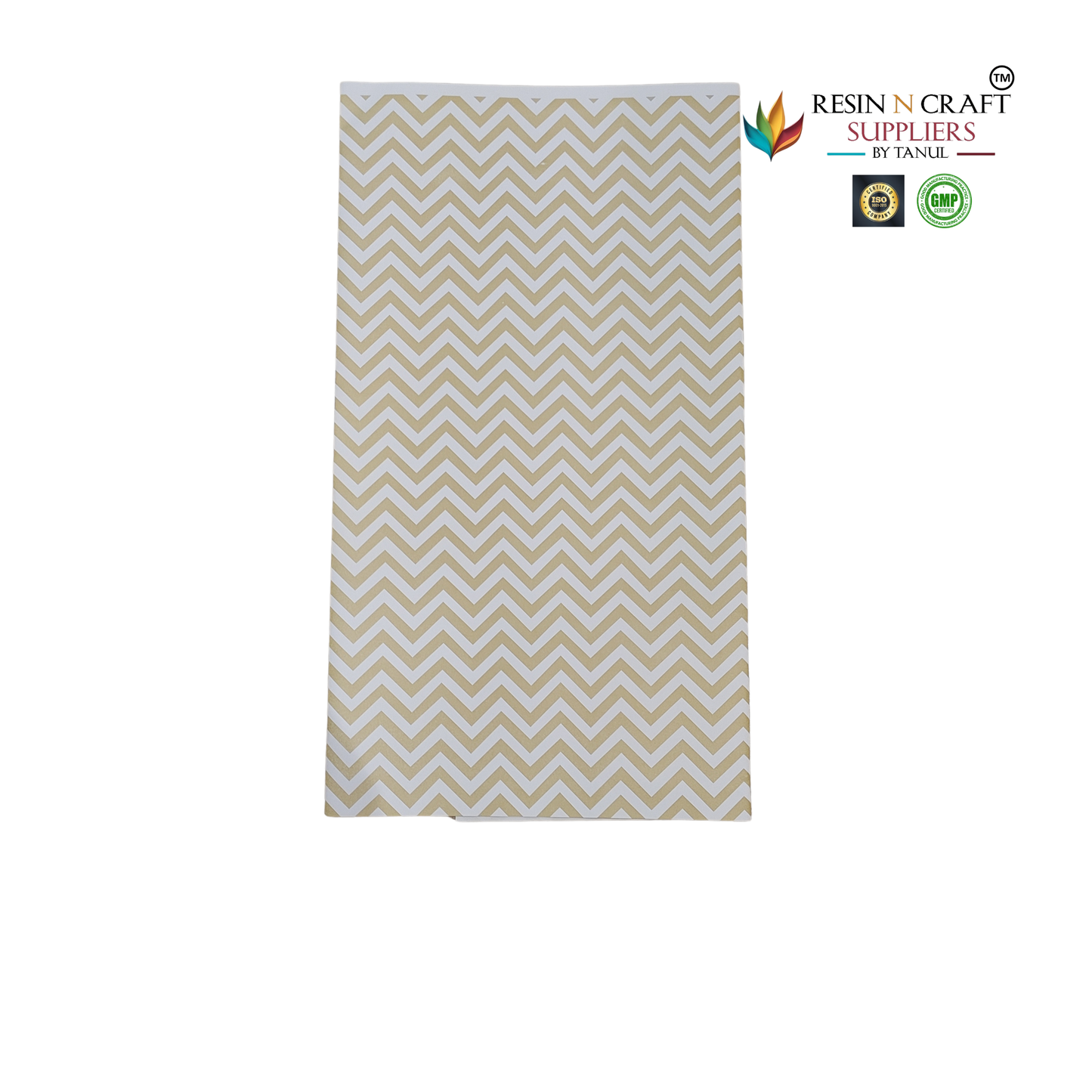 Premium Gold Chevron Flower / Gift Wrapping Sheets – 5 Pcs (30 L ×20 B Inch) / Packing Sheet