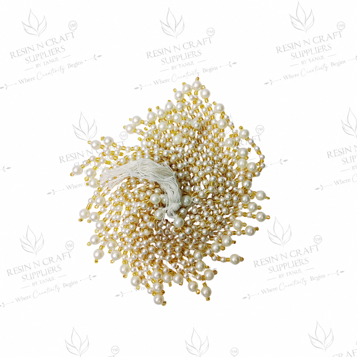 Premium Pearl Beaded White Moti Mala Latkan Design 1 (10 Pcs in a pack)