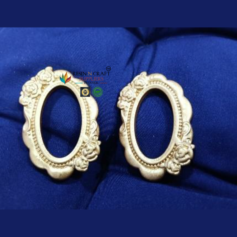 Vintage Floral Oval Frame Miniature 2 PC SET