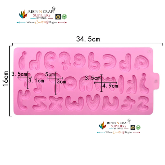 26 Multi-Cavity Lowercase Alphabet Letters Mould for DIY Concrete Art, Resin Crafts, Soap Making & Cake Making Silicone Mould RSM1444M