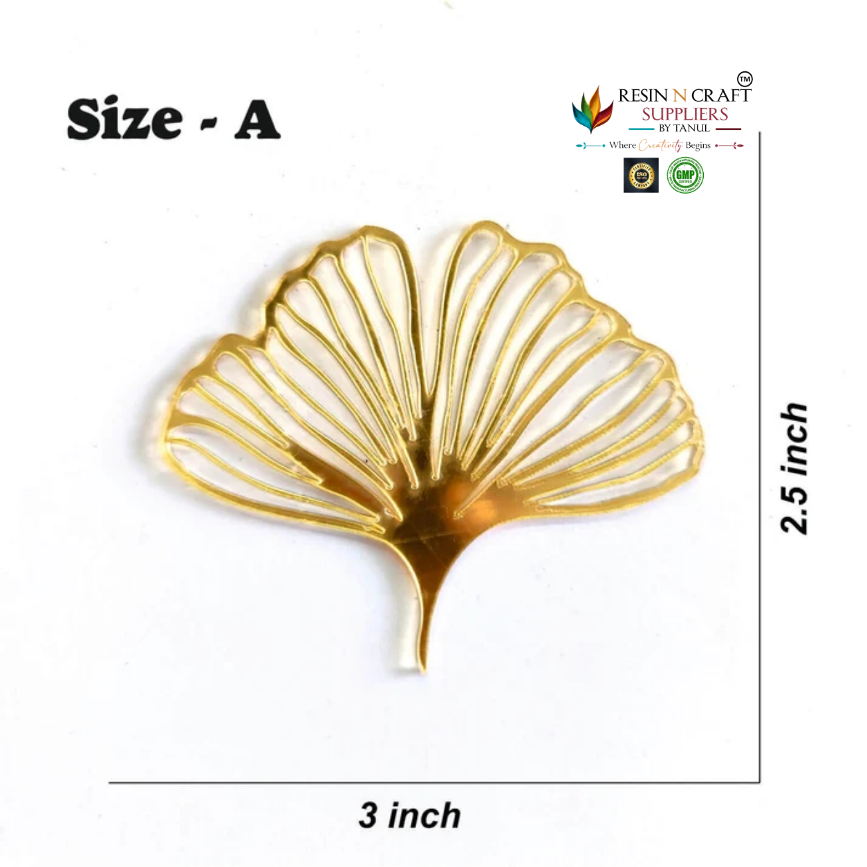 Ginkgo Leaf Gold Acrylic Cutout – Premium Nature-Inspired Décor