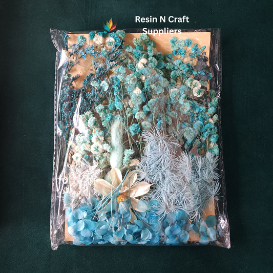 Dry Flower Card Packing (Frosted Teal Blend Theme) (CP008)