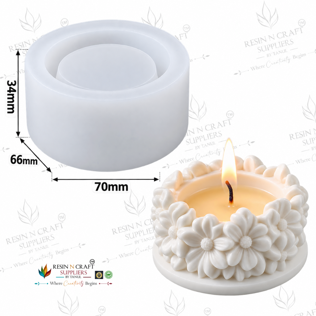 Flower-Edge Tealight Candle Holder Silicone Mould | Handmade Candle Making Mould (RHM0043M)
