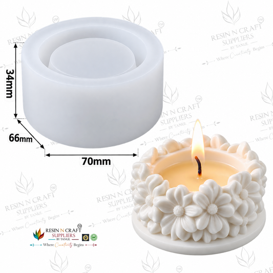 Flower-Edge Tealight Candle Holder Silicone Mould | Handmade Candle Making Mould (RHM0043M)