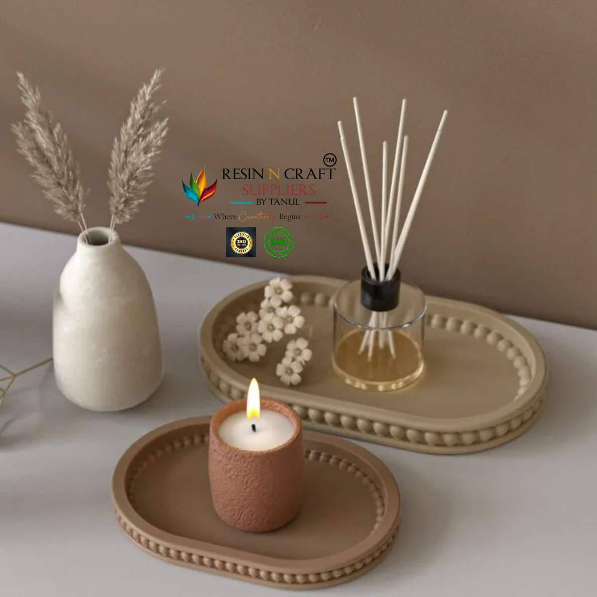 Small Oval Tray with Beaded Border Silicone Mould – RRM0368M
