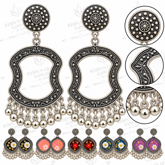 Silver Earring Bezel / Jumkha Without Beads