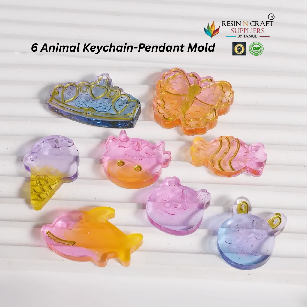 6 Animal Keychain-Pendant Mold – Cute Mini Silicone Mold RDI-RRM-0007M