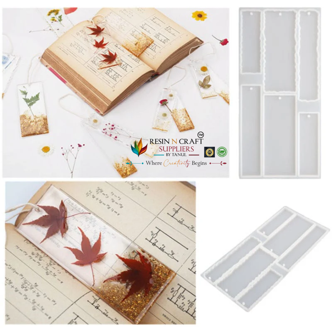3 Cavity Rectangular & 3 Cavity Irregular Bookmark Silicone Mould (RSM1363M)