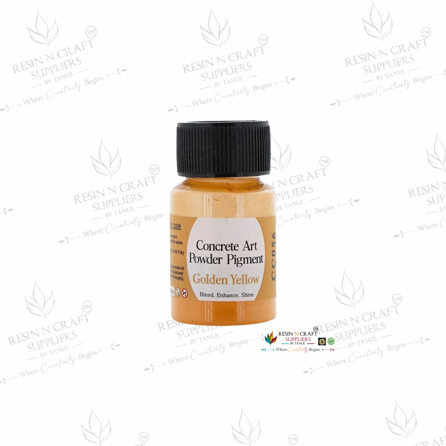 Golden Yellow Concrete Art Powder Pigment (CC056) | 10 Gram | Premium Concrete & Terra Art Color