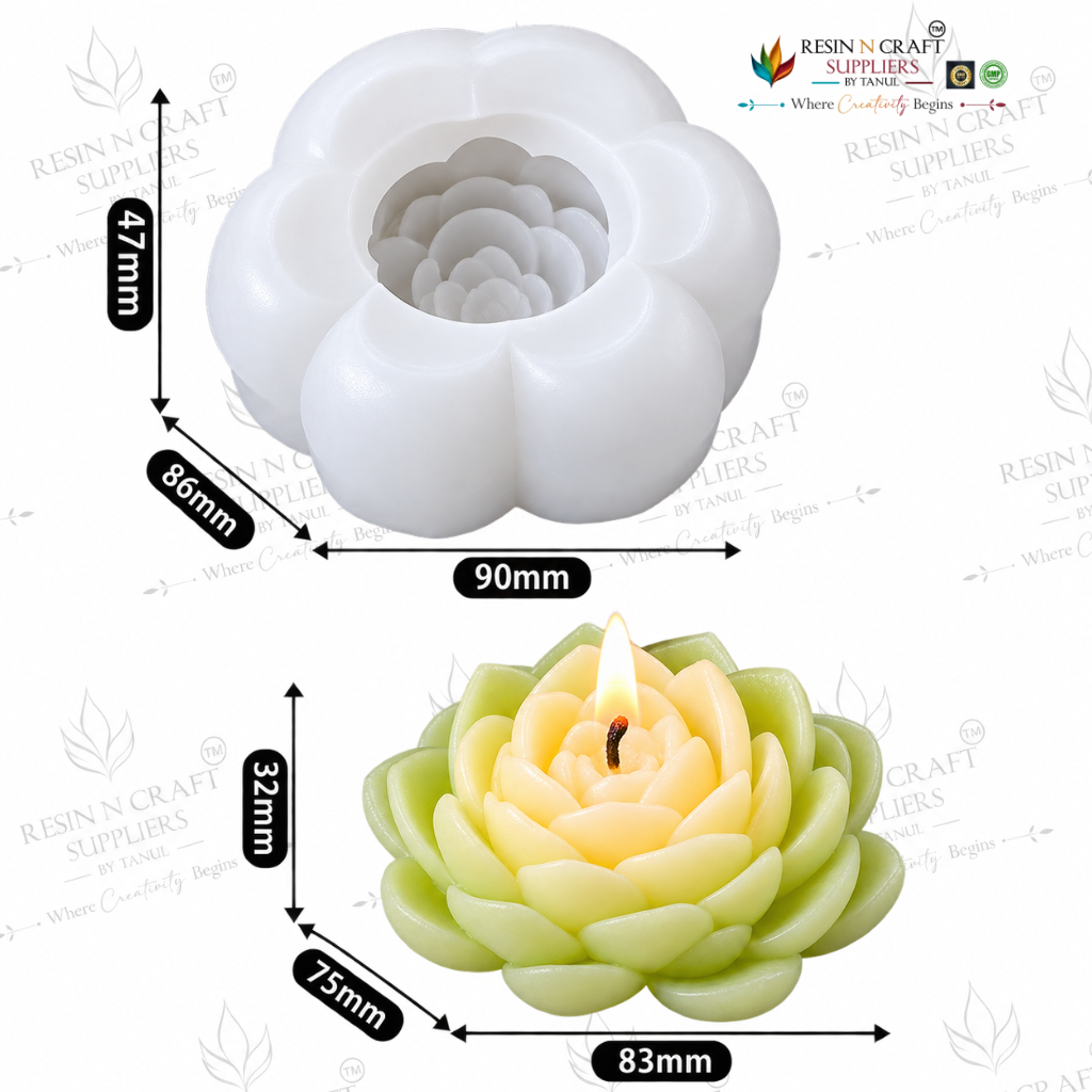 3D Lotus Flower Candle Silicone Mould | Handmade Lotus Candle Making Mould (RHM0041M)