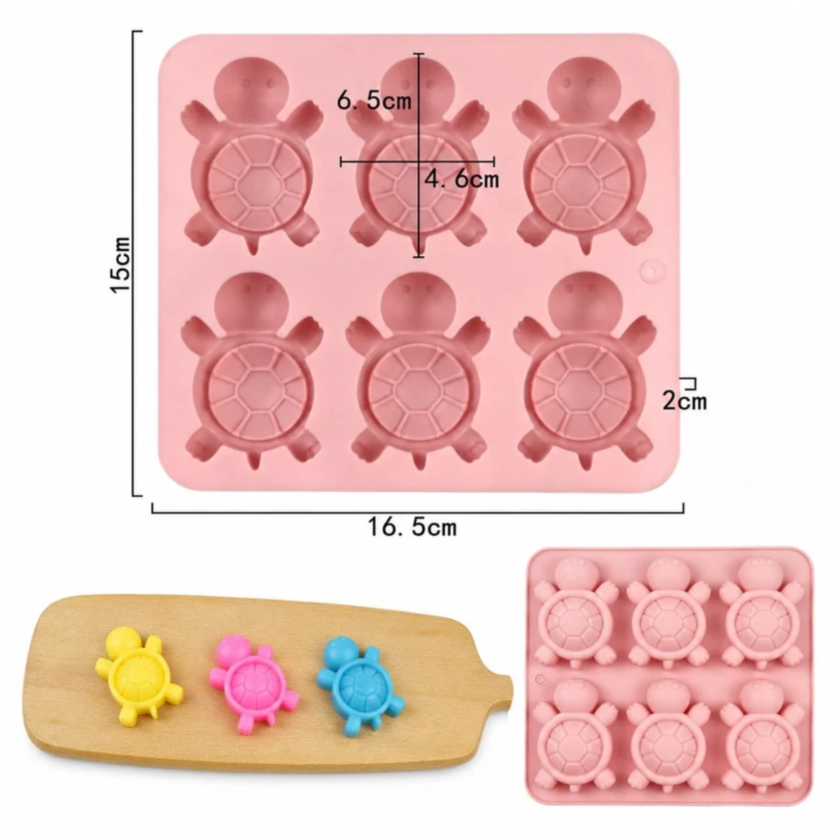 6-Cavity Turtle Silicone Mould for Concrecast Art – 16.5 × 15 CM | 2 CM Deep (RSM1495M)