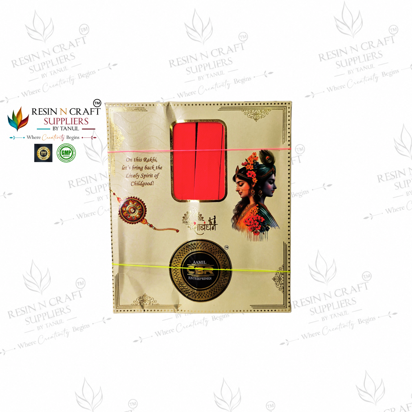 Rakhi / Bracelet Card Box Packing (RKB09) – 12 Box Set for Rakhi Packaging | 4.5 × 1 Inch