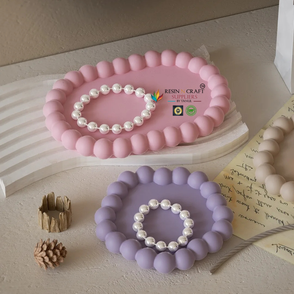 Oval Tray Mould With Round Bubble Border