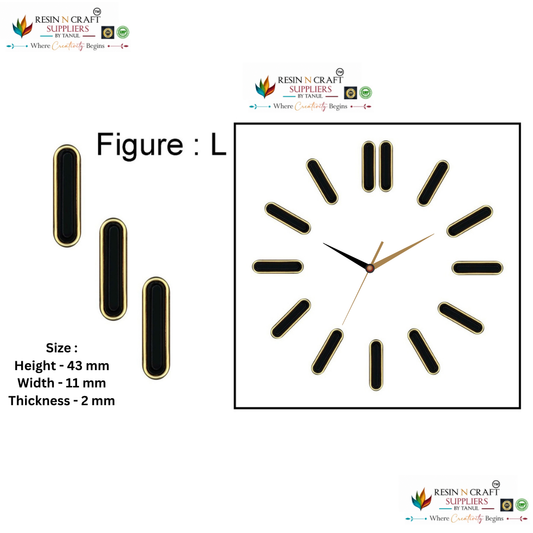 Modern Clock Index Markers – Figure L | Premium Black & Gold
