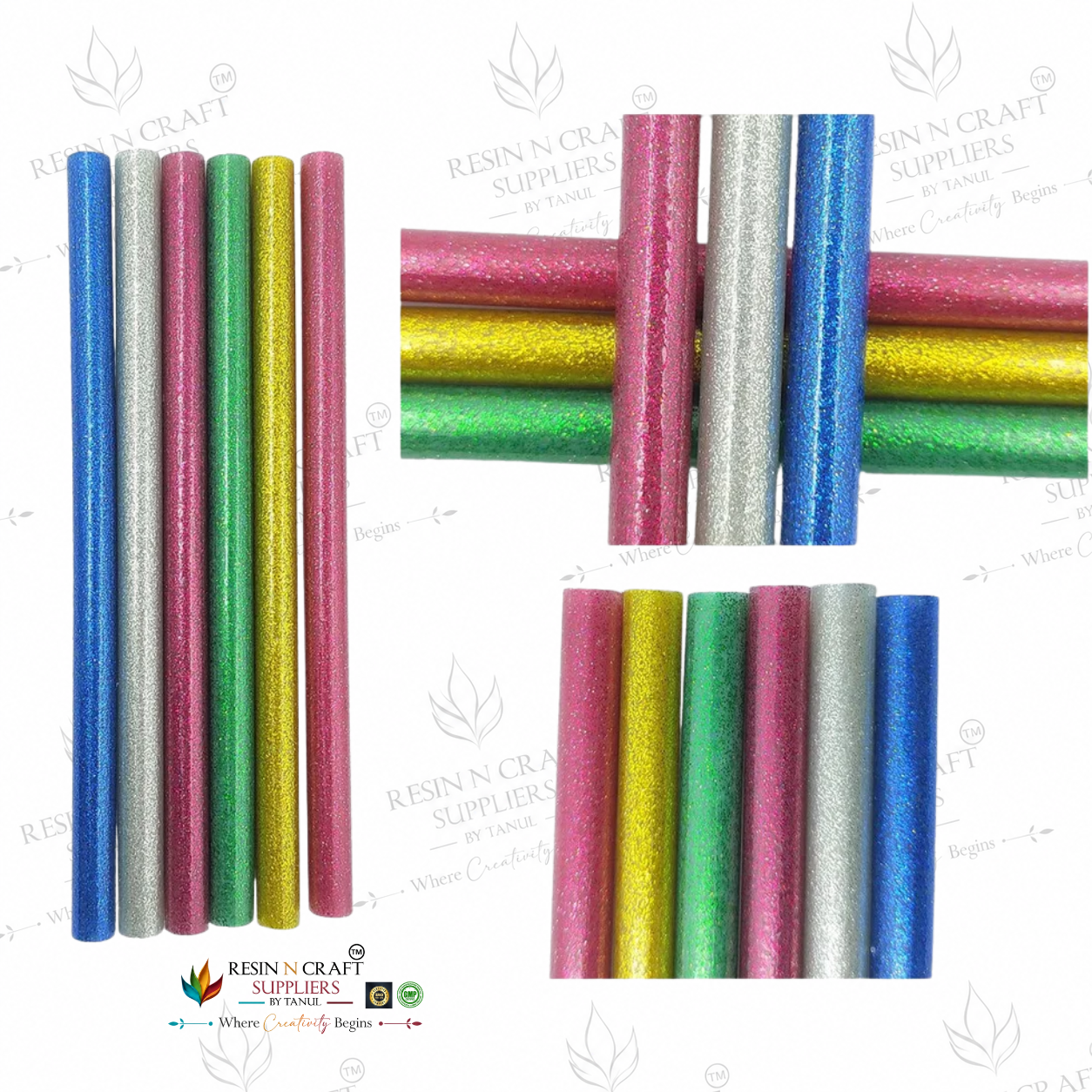 11mm Mixed Colour Glitter Hot Melt Glue Sticks 17.5cm – Pack of 6 | Glitter Glue Sticks for Glue Gun & DIY Craft