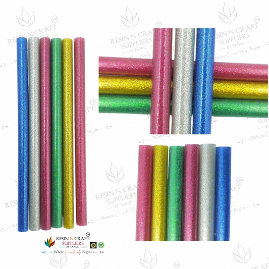 11mm Mixed Colour Glitter Hot Melt Glue Sticks 17.5cm – Pack of 6 | Glitter Glue Sticks for Glue Gun & DIY Craft