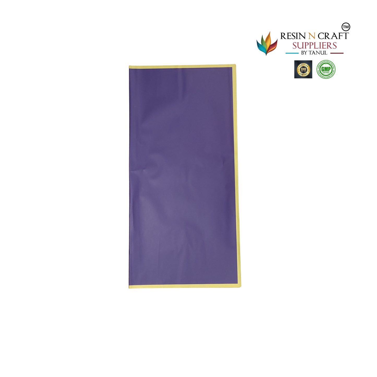 Purple with Golden Border Waterproof Flower / Gift Wrapping Sheets – 5 Pcs (22×22 Inch) / Packing Sheet