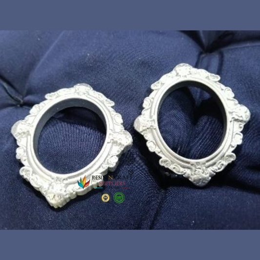 Classic Rose Oval Frame Miniature 2 PC SET