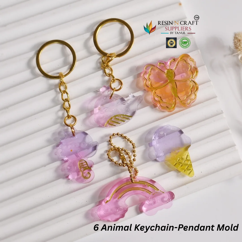 6 Animal Keychain-Pendant Mold – Cute Mini Silicone Mold RDI-RRM-0007M