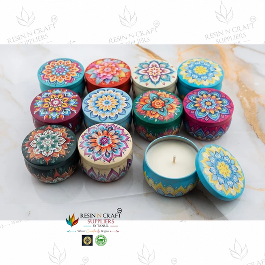 Mandala Pattern Tin Jar For Candle (RWX315T)