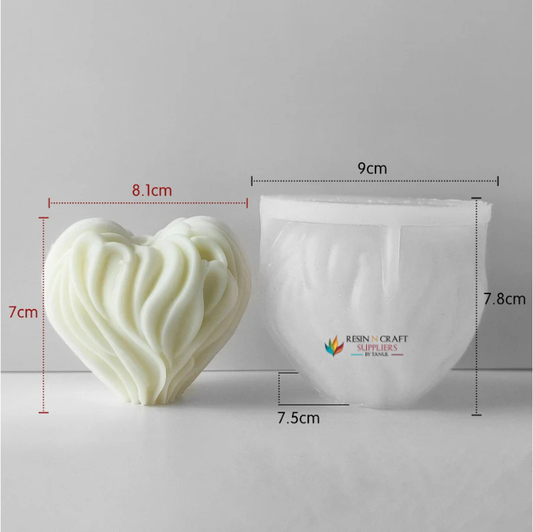 3D Valentine's Day Heart Candle Handmade Mould