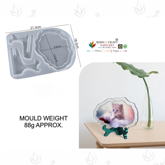 Oval Agate Photo Frame with Stand Silicone Mould | Resin Photo Display Frame Mold | DIY Epoxy & UV Resin Home Décor Mould | RSM0817/86720M