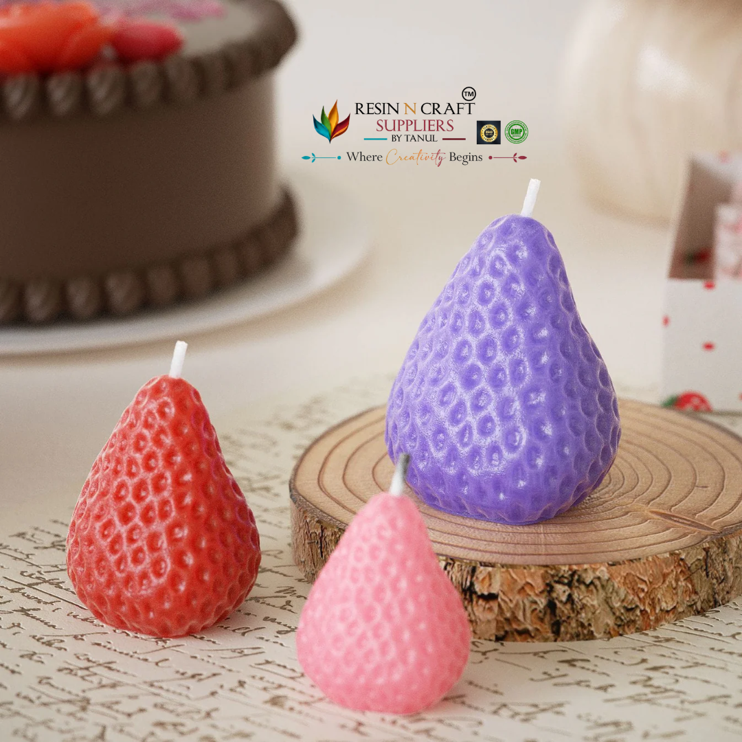 4 Cavity Strawberry Candle Silicone Mould (RSM1377M)