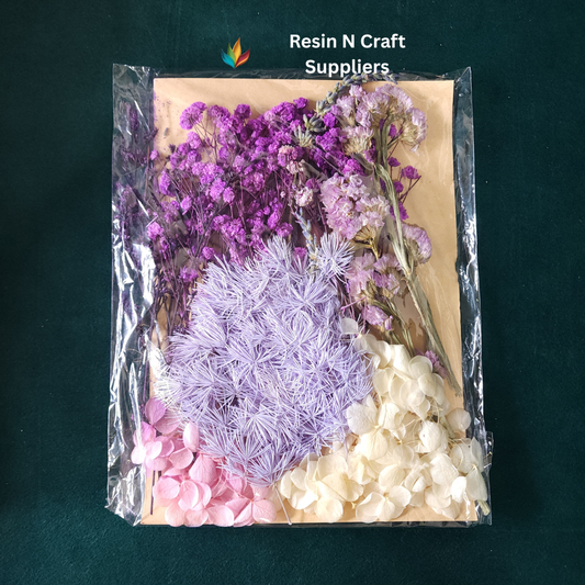 Dry Flower Card Packing (Purple & White) (CP010)