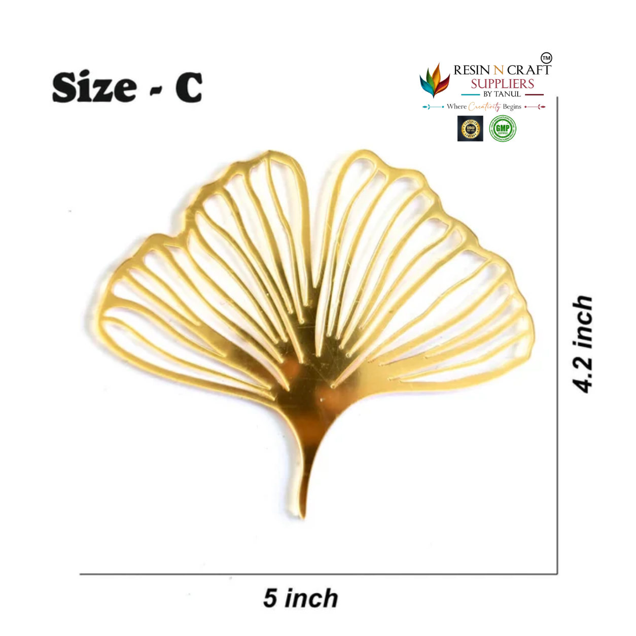 Ginkgo Leaf Gold Acrylic Cutout – Premium Nature-Inspired Décor