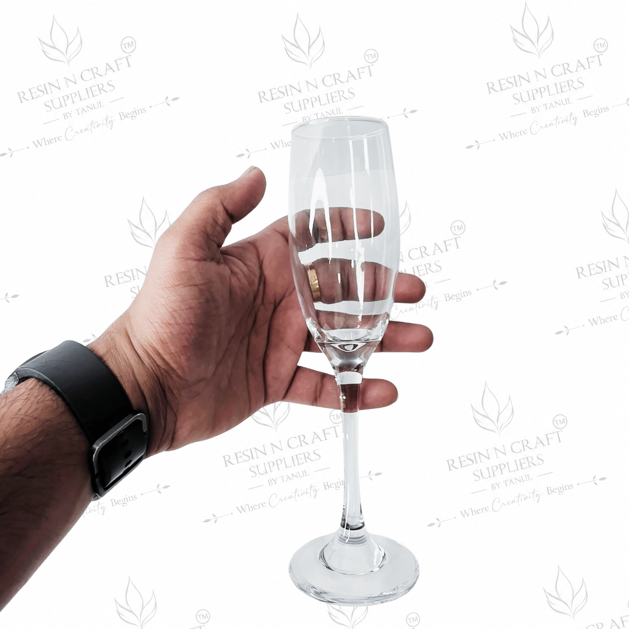 190 ML Champagne Flute Glass Candle Jar | Premium Wine Glass Candle Container for Smoothie Candles, Hampers, Resin Art & Home Use