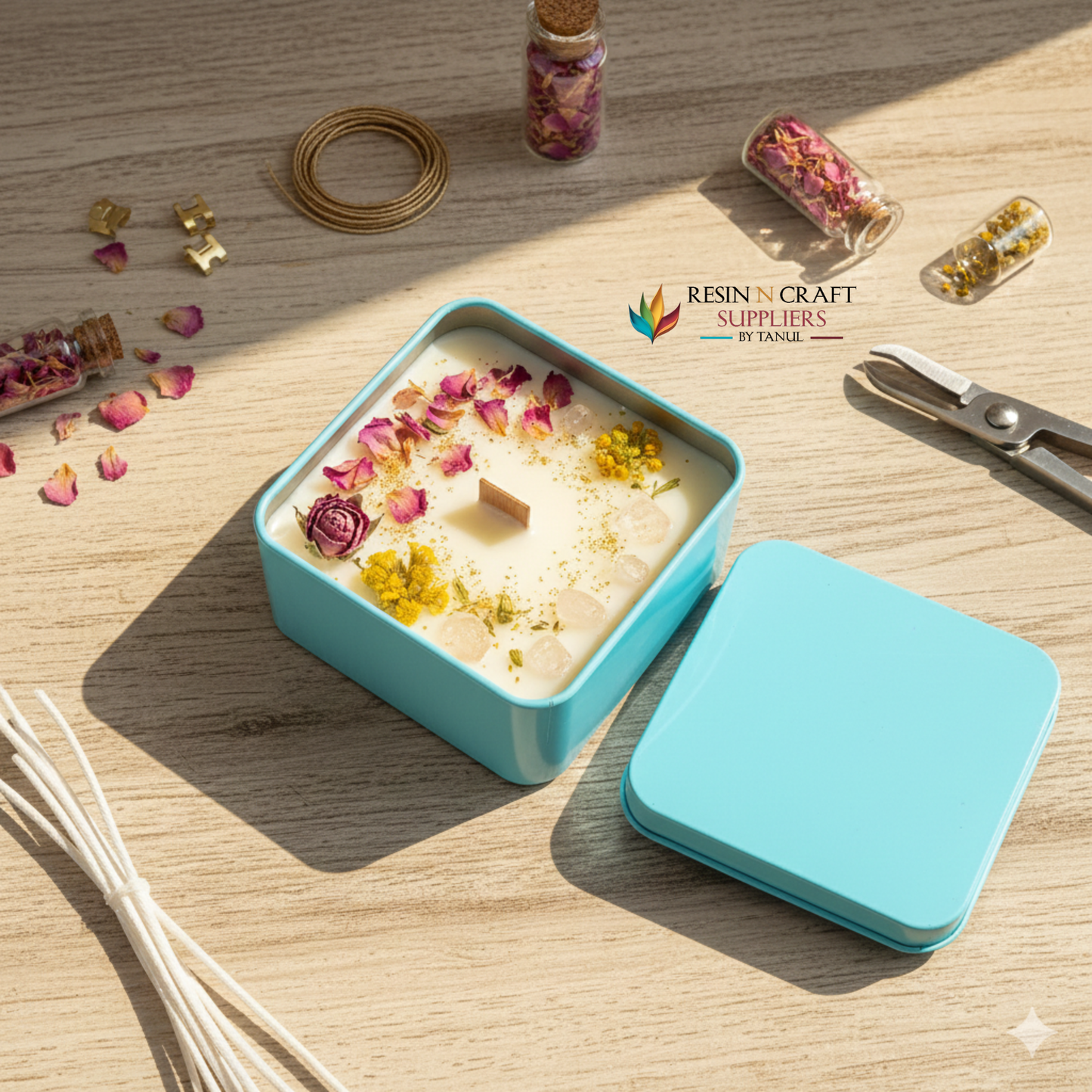 Square Tin Container For Candle RPM340
